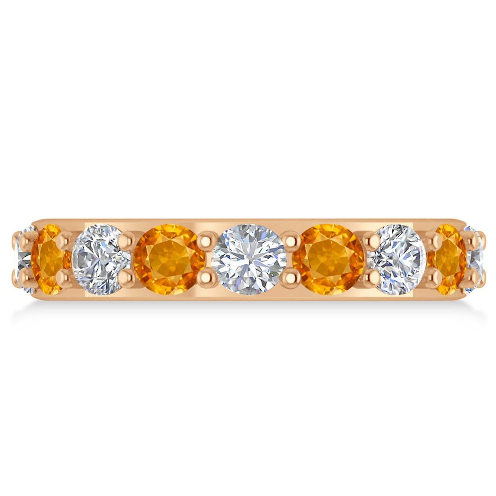 Diamond & Citrine Eternity Wedding Band 14k Rose Gold (4.20ct)