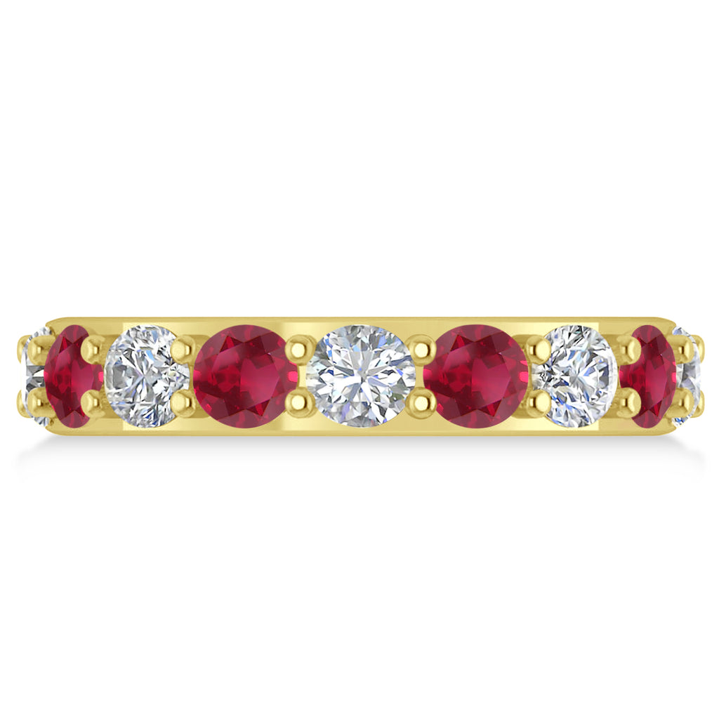Diamond & Ruby Eternity Wedding Band 14k Yellow Gold (4.20ct)