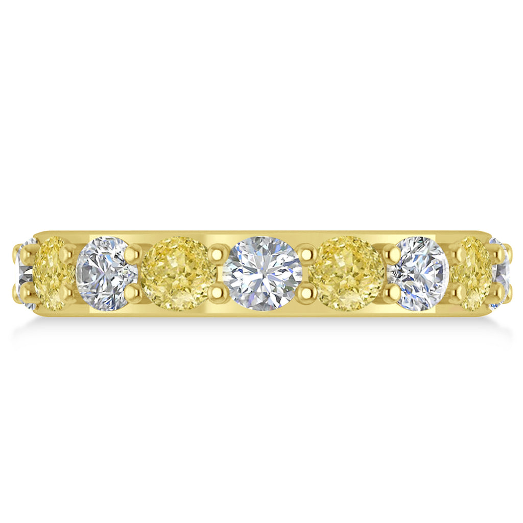 Yellow & White Diamond Eternity Wedding Band 14k Yellow Gold (4.20ct)