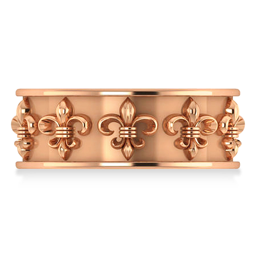 Fleur De Lis Unisex Ring/Wedding Band 14k Rose Gold