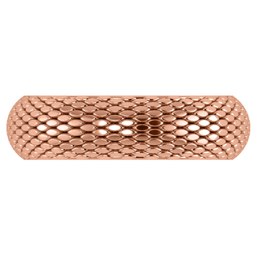 Snakeskin Textured Wedding Ring Band 14K Rose Gold