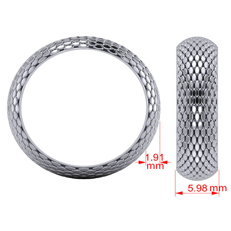 Snakeskin Textured Wedding Ring Band Platinum