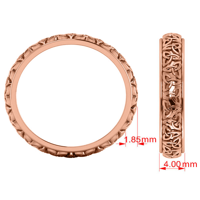 Celtic Knot Infinity Wedding Band Ring 14K Rose Gold