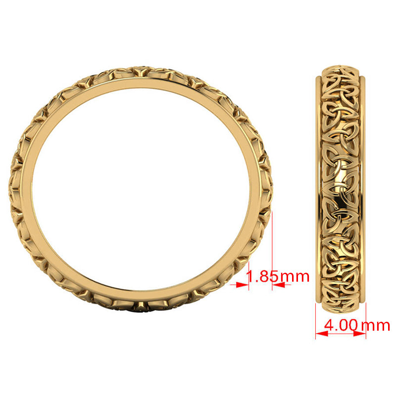 Celtic Knot Infinity Wedding Band Ring 18k Yellow Gold