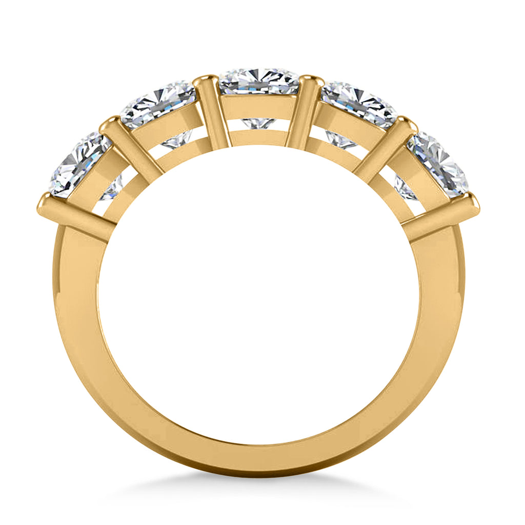 Cushion Diamond Five Stone Wedding Band 14k Yellow Gold (3.75ct)