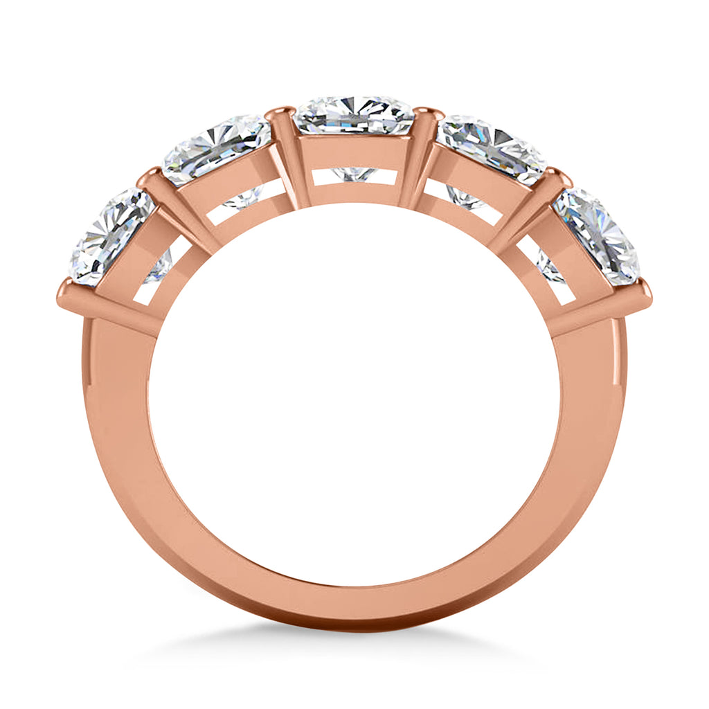 Cushion Diamond Five Stone Wedding Band 14k Rose Gold (5.00ct)