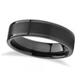 Brushed Center & Polished Edges Black Tungsten Wedding Band (4mm)