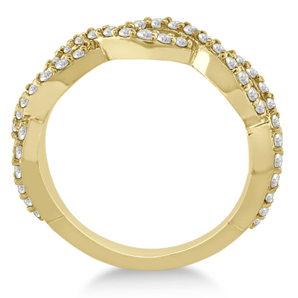 Twisted Infinity Semi-Eternity Diamond Band 14k Yellow Gold (0.60ct)