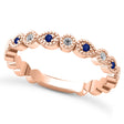 Alternating Diamond & Blue Sapphire Wedding Band 14k Rose Gold (0.21ct)