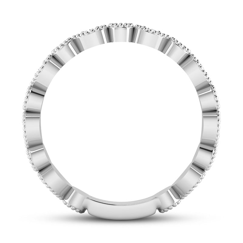 Alternating Diamond & Pink Sapphire Wedding Band 14k White Gold (0.21ct)