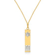 Mezuzah with Star of David & Torah Pendant Necklace 14K Two Tone Gold