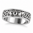 Claddagh & Celtic Knot Eternity Wedding Band 14k White Gold
