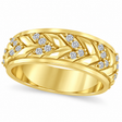 Men's Diamond Braided Band Eternity Ring 14k Yellow Gold (0.20ct)