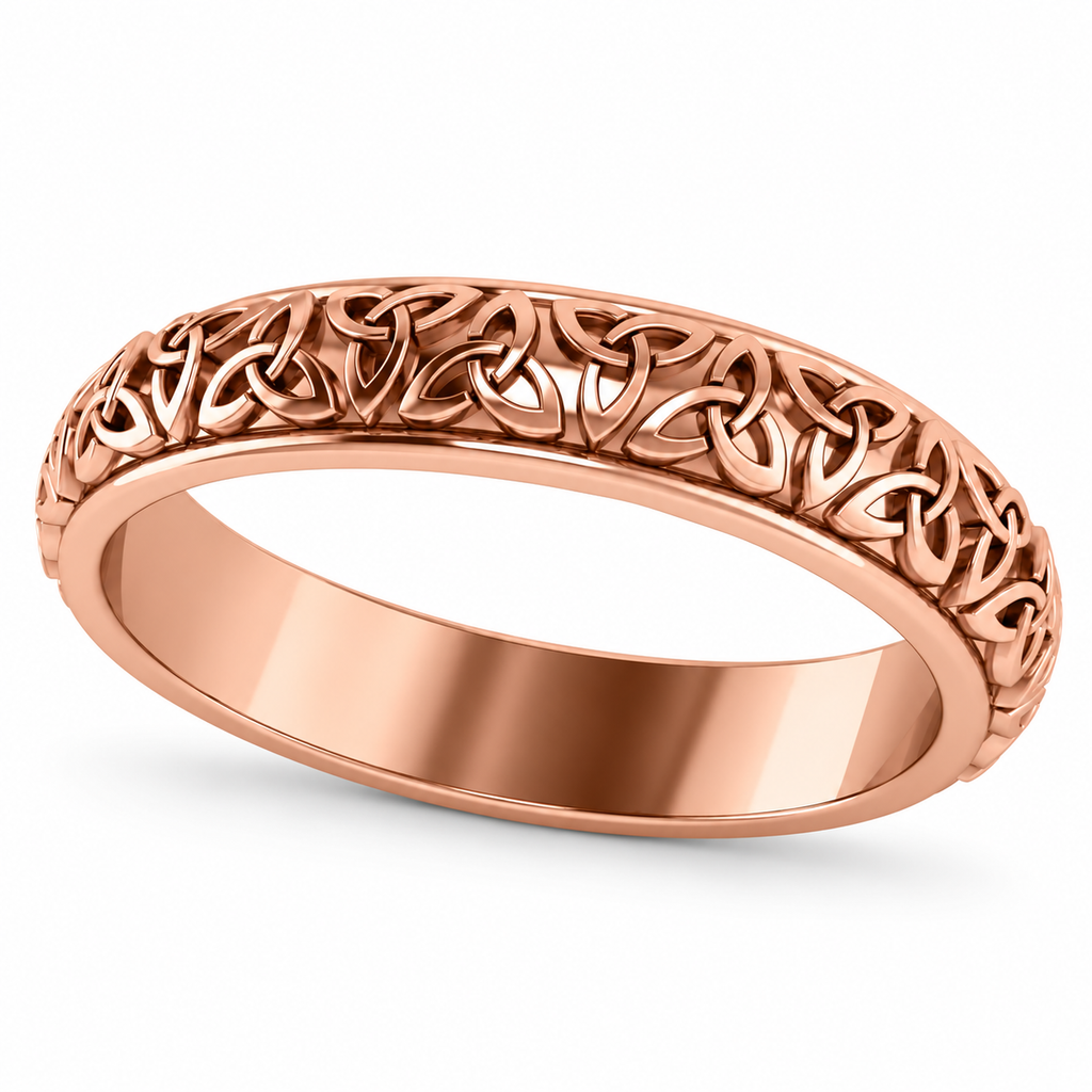 Celtic Knot Infinity Wedding Band Ring 14K Rose Gold — hero