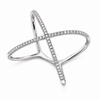 Diamond Accented X Ring 14k White Gold (0.18ct)