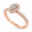 Pear Lab Diamond Halo Engagement Ring 14k Rose Gold (0.63ct)