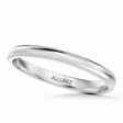 Milgrain Dome Comfort-Fit Thin Wedding Ring Band 18 White Gold (2mm)
