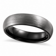 Men's Black PVD Tungsten Wedding Ring Band Satin Finish (6 mm)