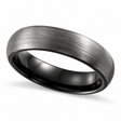 Men's Black PVD Tungsten Wedding Ring Band Satin Finish (6 mm)