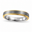 Two Tone Wedding Ring Band 18K Yellow Gold PVD Tungsten (5mm)