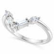Natural Diamond V Bar Multi-Stone Ring 14K White Gold (0.25ct)