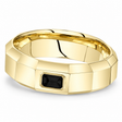 Emerald Cut Black Lab Diamond Mens Wedding Ring Band 14K Yellow Gold (0.32ct)