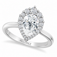 Pear & Round Lab Diamond Halo Engagement Ring in Platinum (1.82ct)