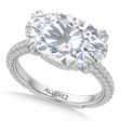 East-West Oval Lab Diamond Engagement Ring Platinum (8.90ct)