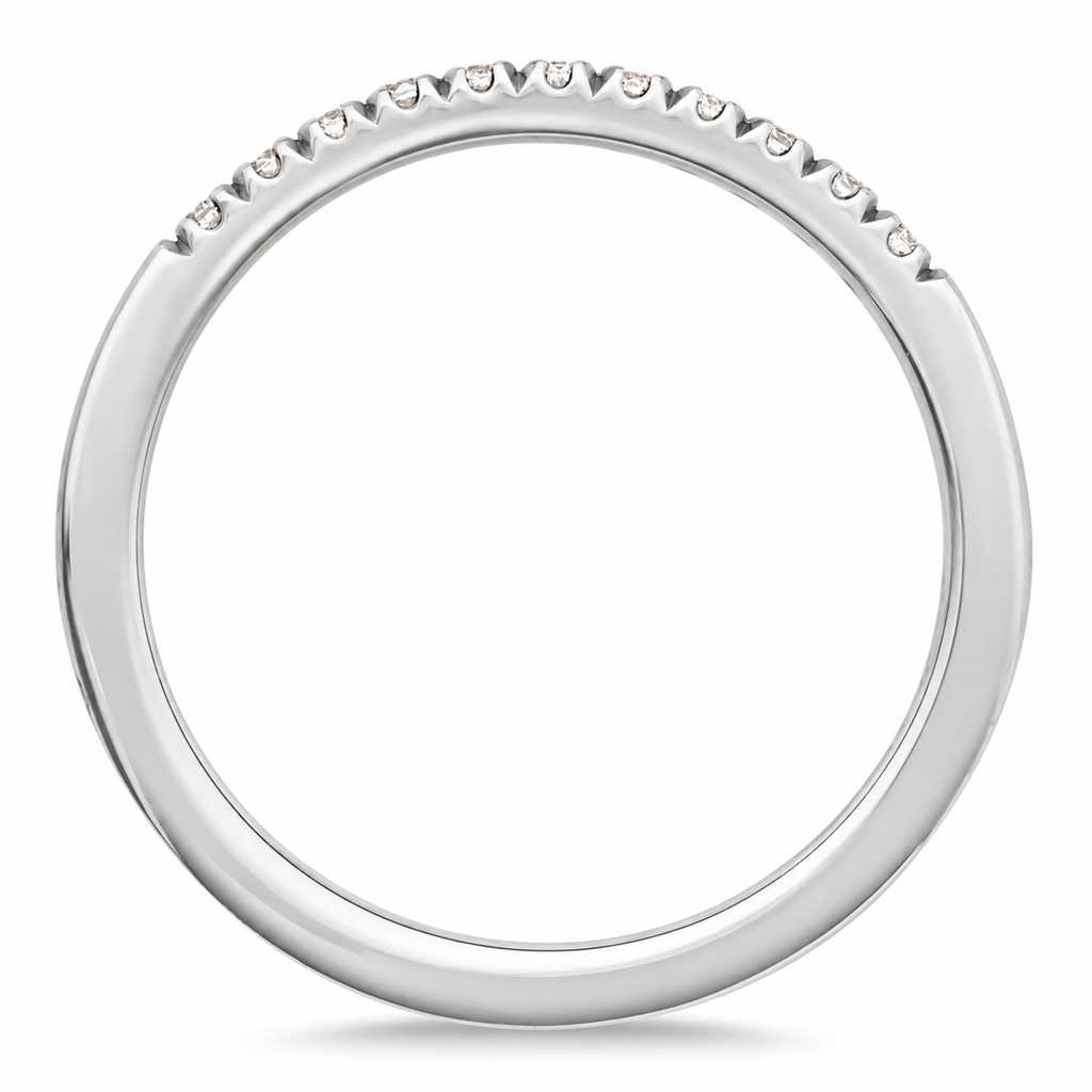 Round Natural Diamond Stackable Ring Sterling Silver (0.17ct) – side profile