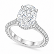 Oval Lab Diamond Cathedral Style Engagement Ring in Platinum (5.00ct)