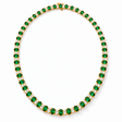 Oval Lab Grown Emerald & Diamond Graduated Necklace 14k Yellow Gold (17.60ctw)