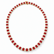 Oval Lab Grown Ruby & Diamond Graduated Necklace 14k Yellow Gold (21.20ctw)