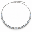 Round Lab Grown Diamond Adjustable Choker Tennis Necklace 14k White Gold (5.00ctw)