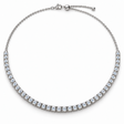 Round Lab Grown Diamond Adjustable Choker Tennis Necklace 14k White Gold (3.00ctw)