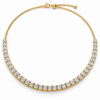 Round Lab Grown Diamond Adjustable Choker Tennis Necklace 14k Yellow Gold (5.00ctw)