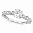 Petite Antique-Design Lab Diamond Engagement Ring 14k White Gold (2.00ct)