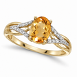 Oval Citrine and Diamond Cocktail Ring 14K Yellow Gold (1.20tcw)