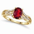 Oval Ruby and Diamond Cocktail Ring in 14K Yellow Gold (1.52 ctw)