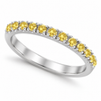Yellow Canary Lab  Diamond Stackable Ring Anniversary Band Palladium 0.25ct