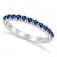 Blue Sapphire Stackable Ring Anniversary Band in Palladium (0.37ct)