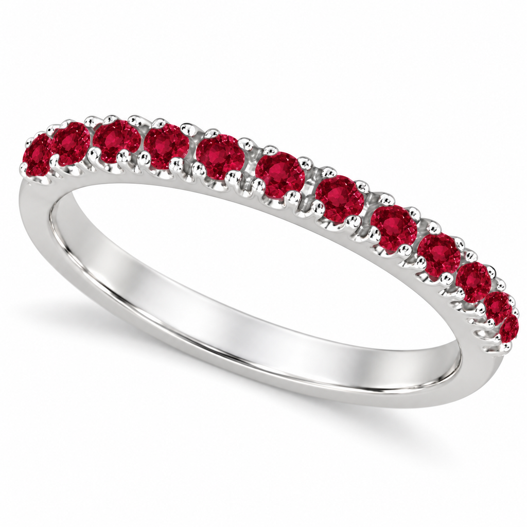 Ruby Stackable Ring Guard Band 14K White Gold (0.37ct) — main product