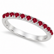 Ruby Stackable Ring Guard Band 14K White Gold (0.37ct)