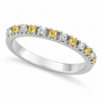 Yellow Canary & White Diamond Stackable Ring Band 14k Gold (0.25ct)