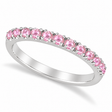 Pink Sapphire Stackable Band Ring Guard in 14k White Gold (0.38ct)