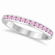 Channel-Set Pink Sapphire Stackable Ring 14k White Gold (0.40ct)