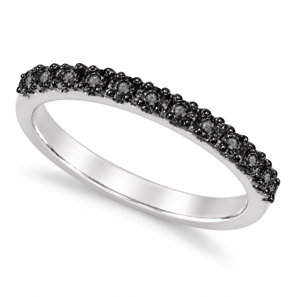 Lab Black Diamond Stackable Ring Guard in 14K White Gold (0.25ct) — main product