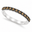 Champagne Diamond Stackable Ring Guard 14k White Gold (0.25ct)