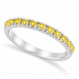 Yellow Canary Diamond Stackable Ring Band 14k White Gold (0.25 ct)