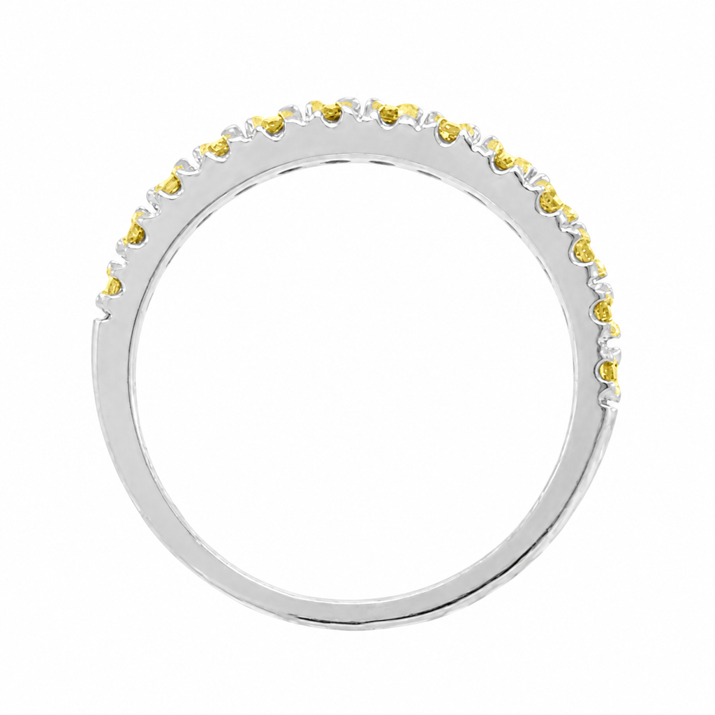 Yellow Canary Diamond Stackable Ring Band 14k White Gold (0.25 ct) — true side profile