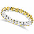 Fancy Yellow Canary Diamond Eternity Ring Band 14k White Gold (2.00ct)